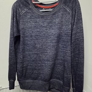 Zara Heathered Navy Crewneck Sweater